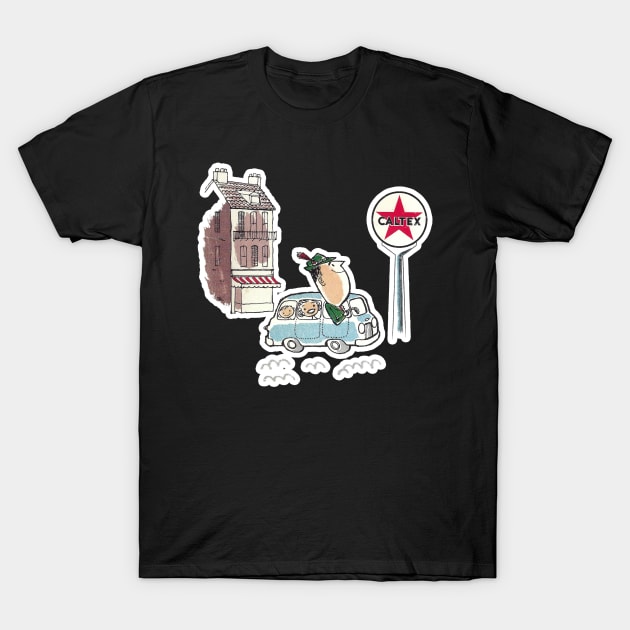 Caltex Driving Abroad Artwork T-Shirt by RetroZest